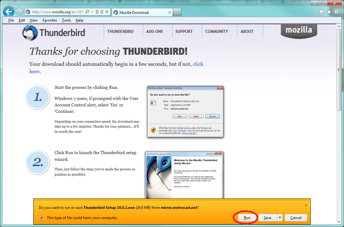 Setup Mozilla Thunderbird on Windows 7, 8, 10 & 11